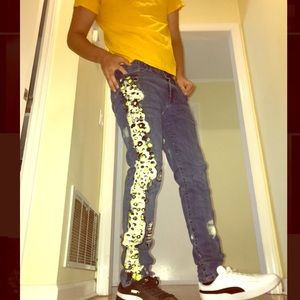 Custom painted & bleached jeans.